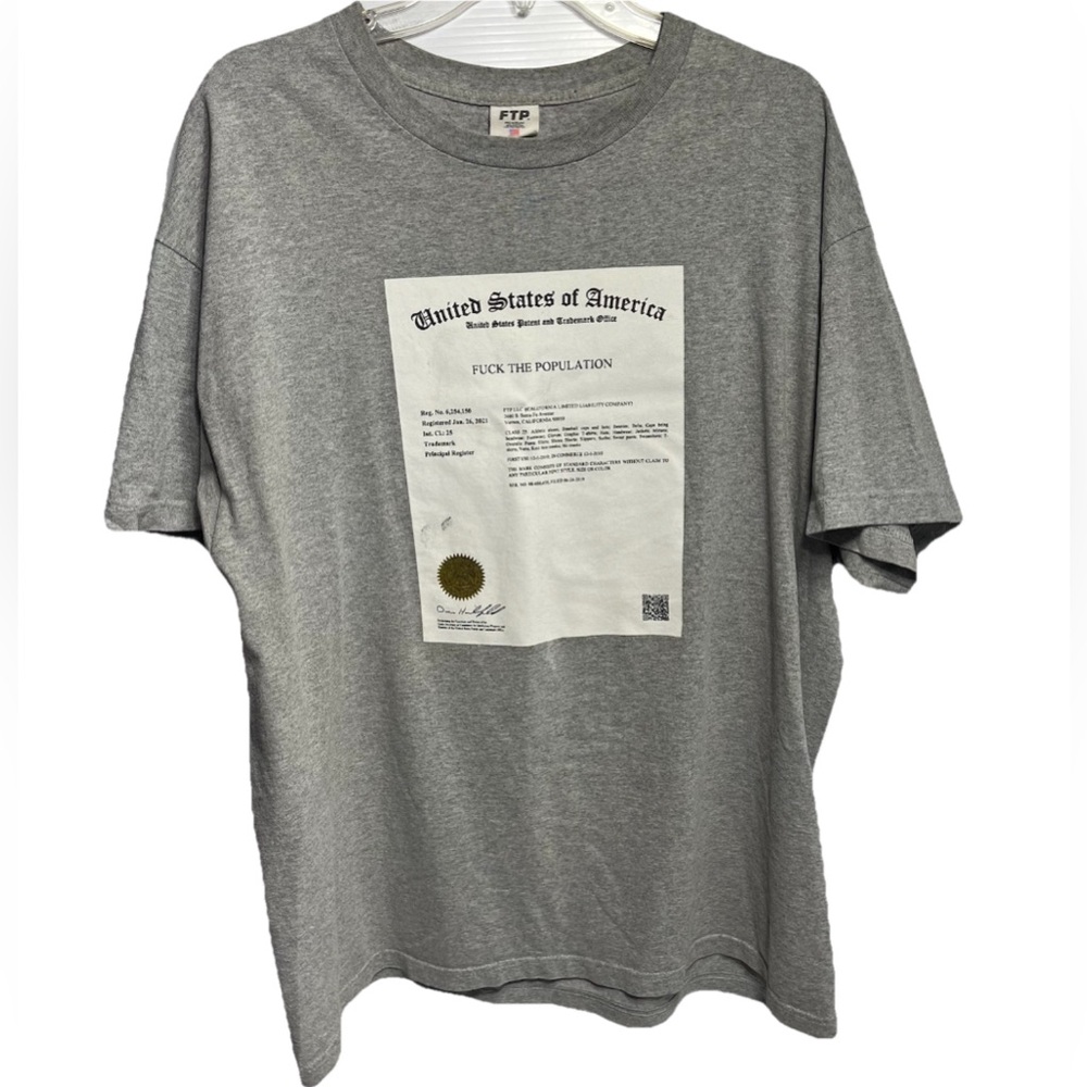 Ftp Patent Office Trademark Filing Gray Tee T Shirt Size Xl